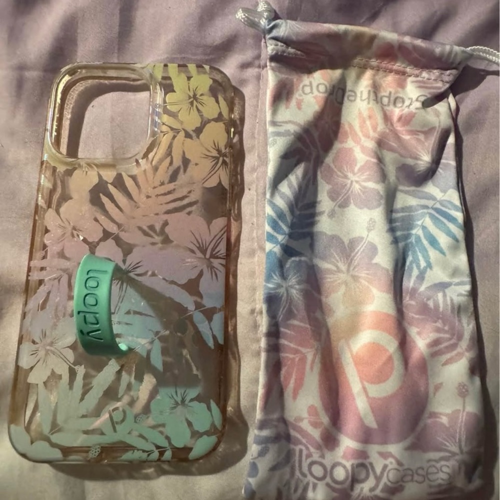 Loopy Case Floral Phone Case with Mint Loop